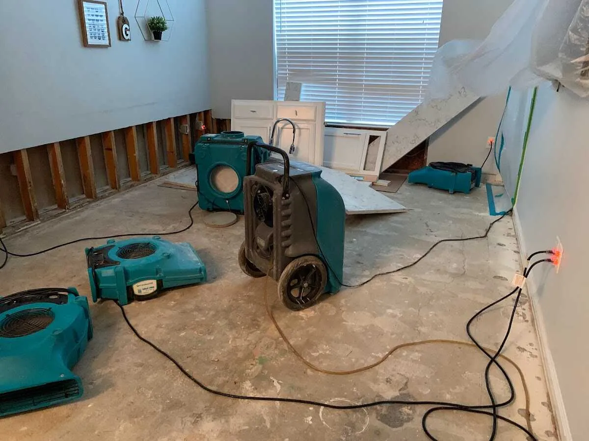 Dehumidifier in flood-cut room for Water Extraction & Removal in Wilton